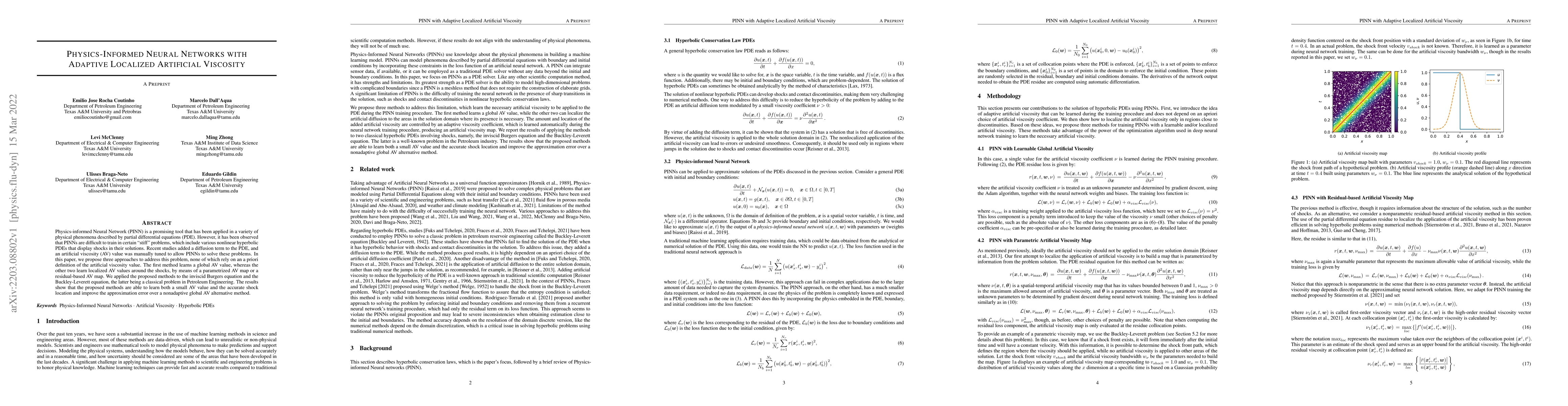 Thumbnail for Physics-Informed Neural Networks with Adaptive Localized Artificial
  Viscosity