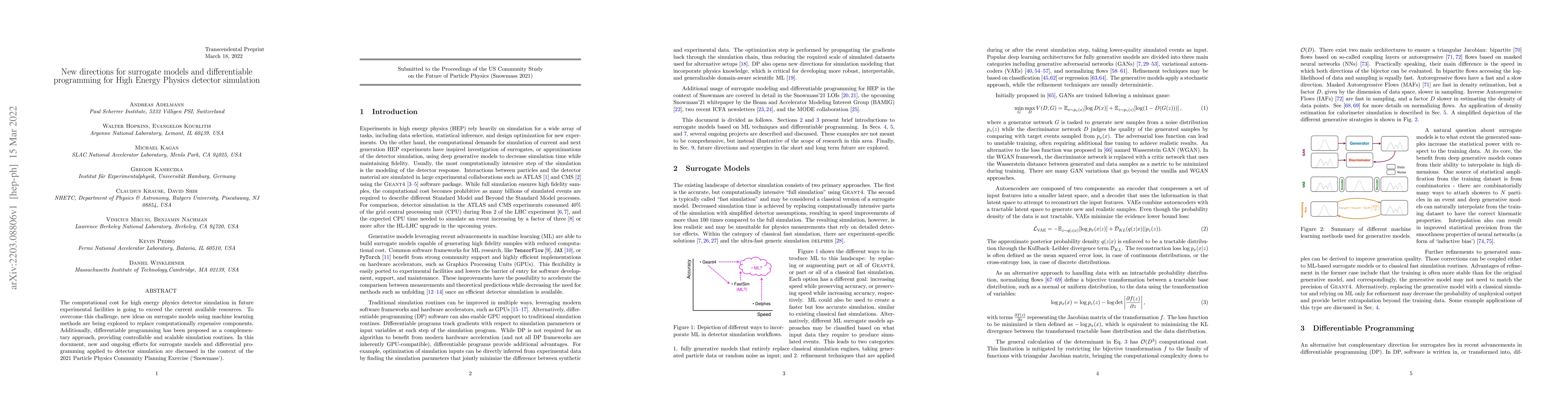 Thumbnail for New directions for surrogate models and differentiable programming for
  High Energy Physics detector simulation