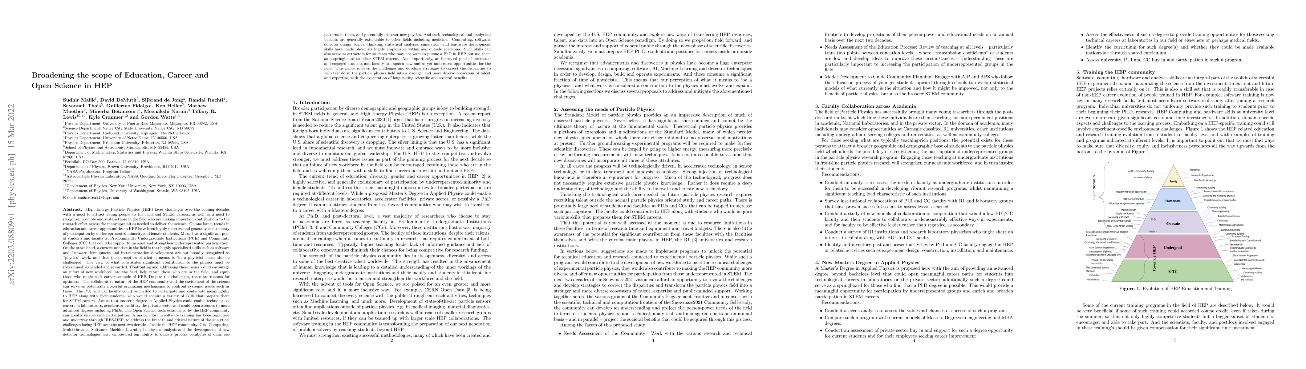 Thumbnail for Broadening the scope of Education, Career and Open Science in HEP