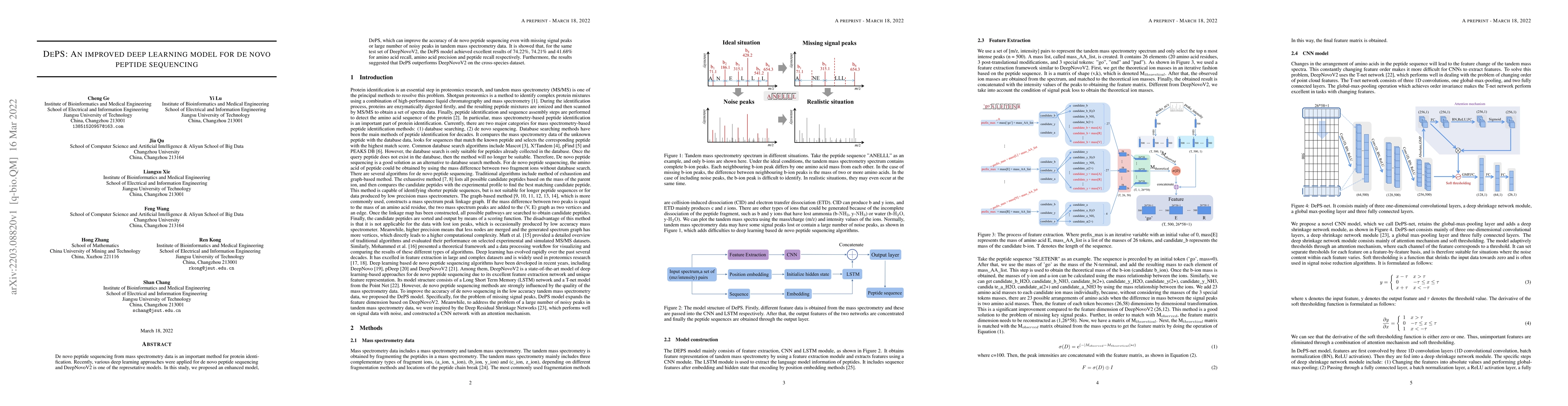 Thumbnail for DePS: An improved deep learning model for de novo peptide sequencing