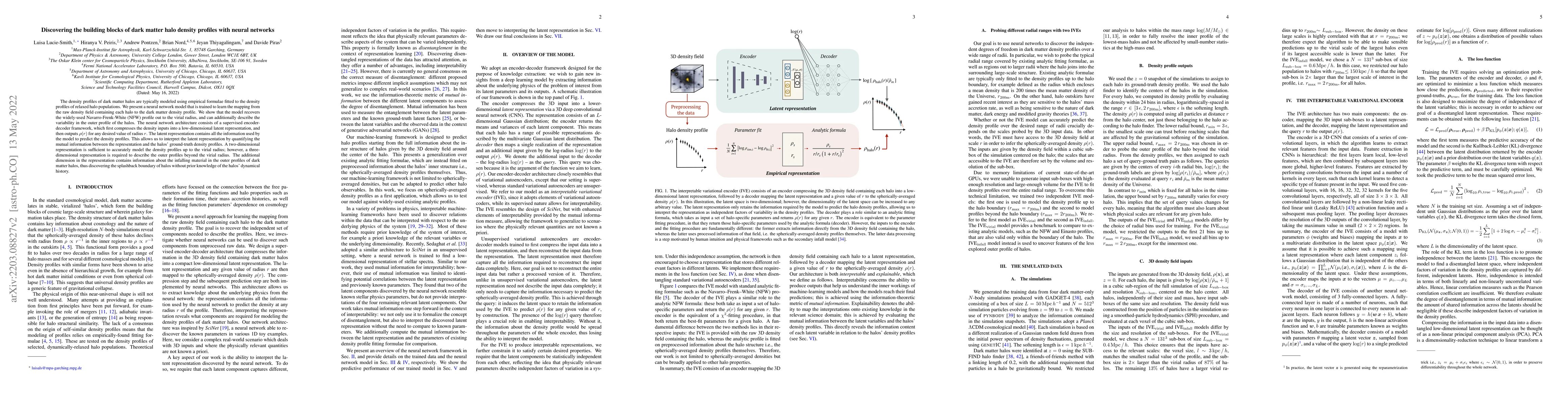 Thumbnail for Discovering the building blocks of dark matter halo density profiles
  with neural networks