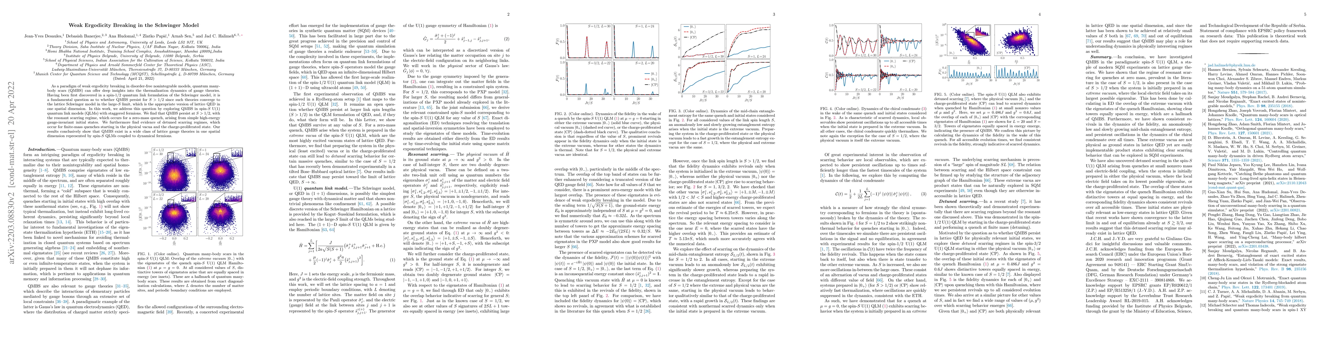Thumbnail for Weak Ergodicity Breaking in the Schwinger Model