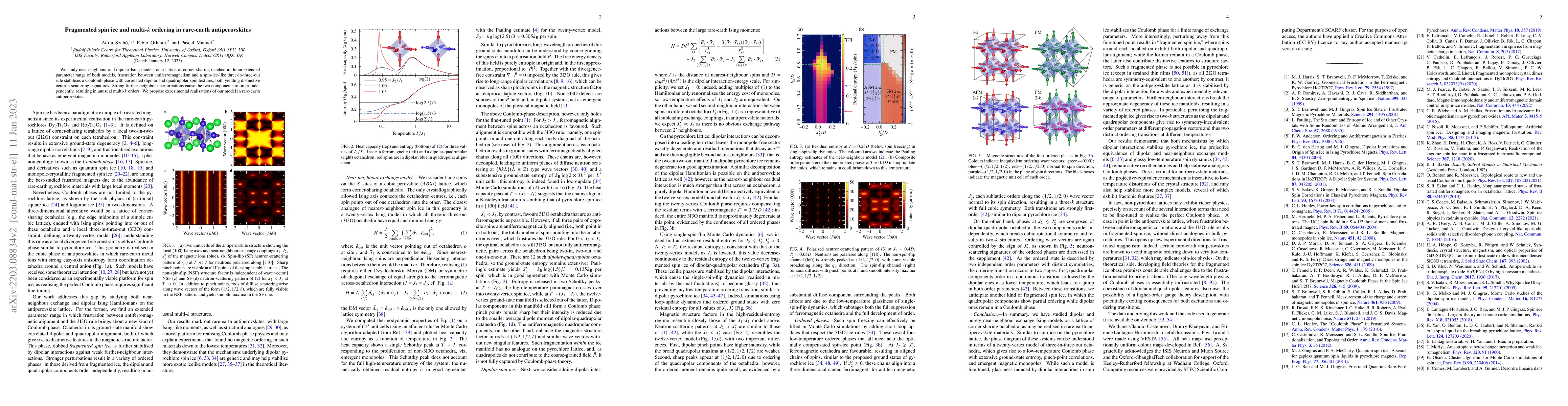 Thumbnail for Fragmented spin ice and multi-$k$ ordering in rare-earth antiperovskites