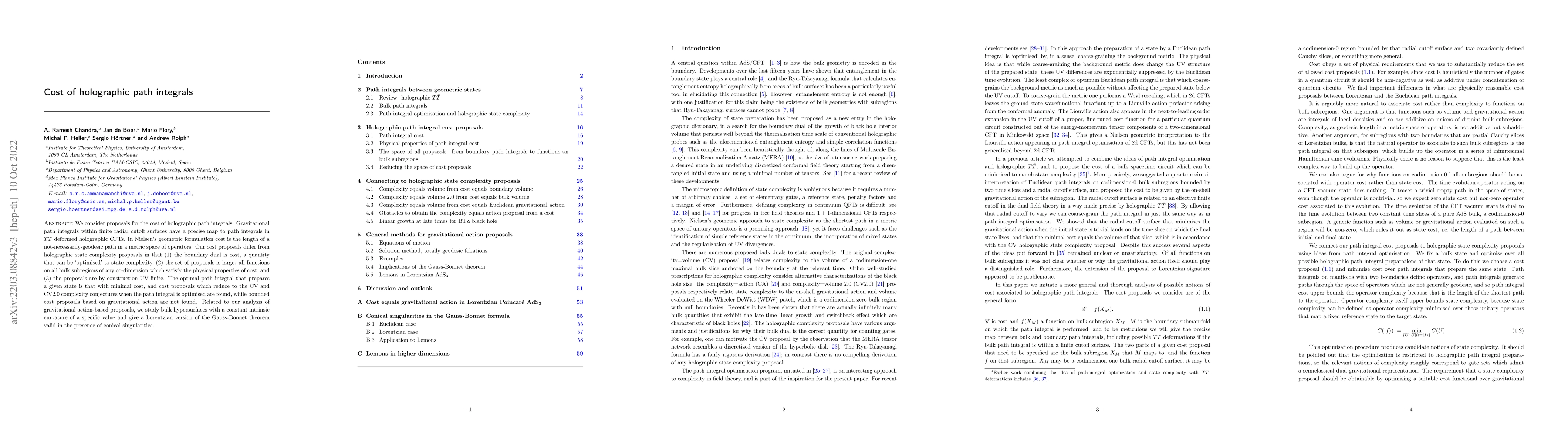 Thumbnail for Cost of holographic path integrals