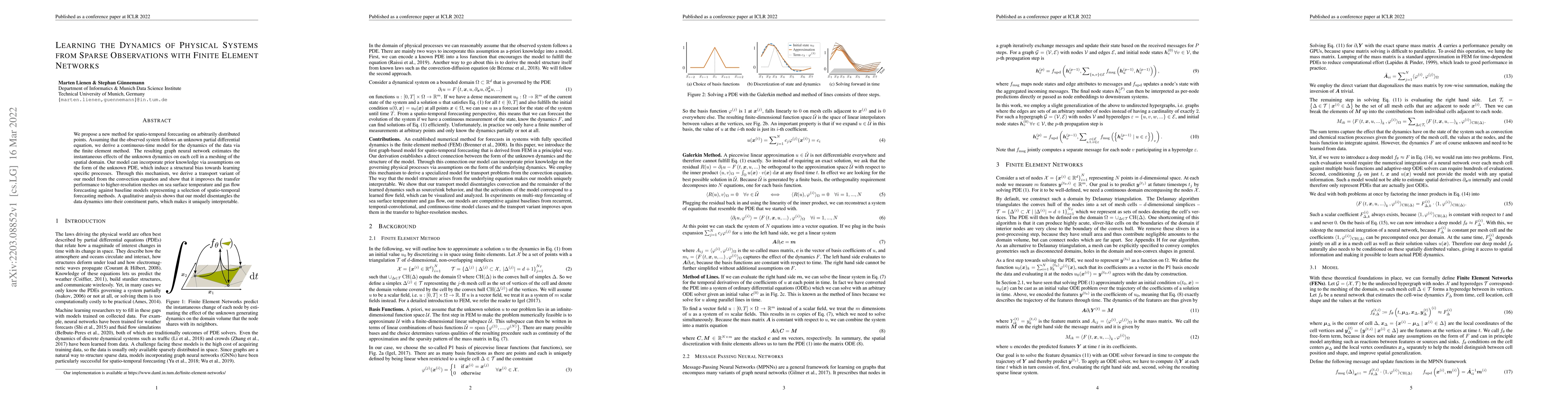 Thumbnail for Learning the Dynamics of Physical Systems from Sparse Observations with
  Finite Element Networks