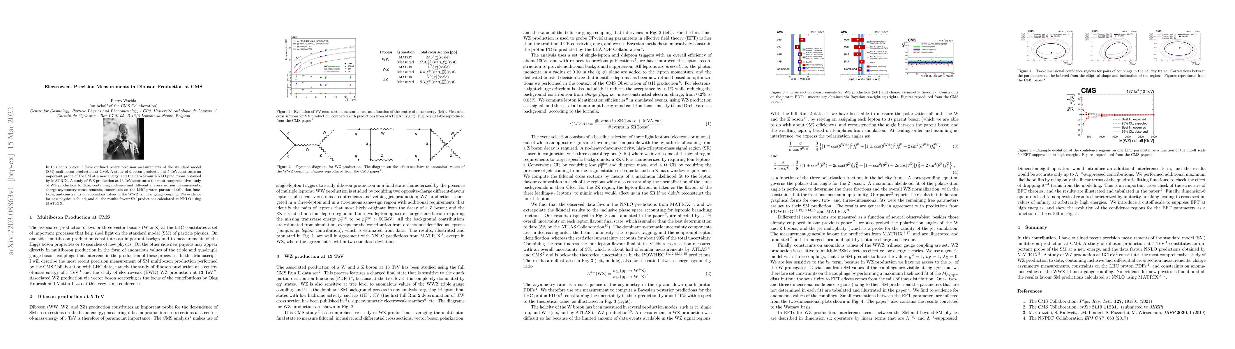 Thumbnail for Electroweak Precision Measurements in Diboson Production at CMS