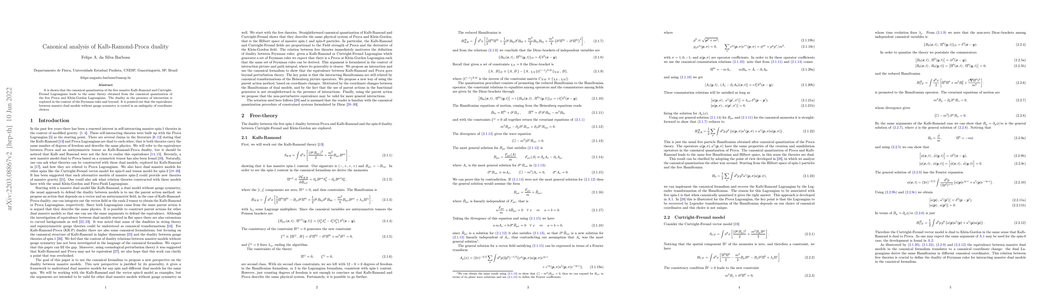 Thumbnail for Canonical analysis of Kalb-Ramond-Proca duality