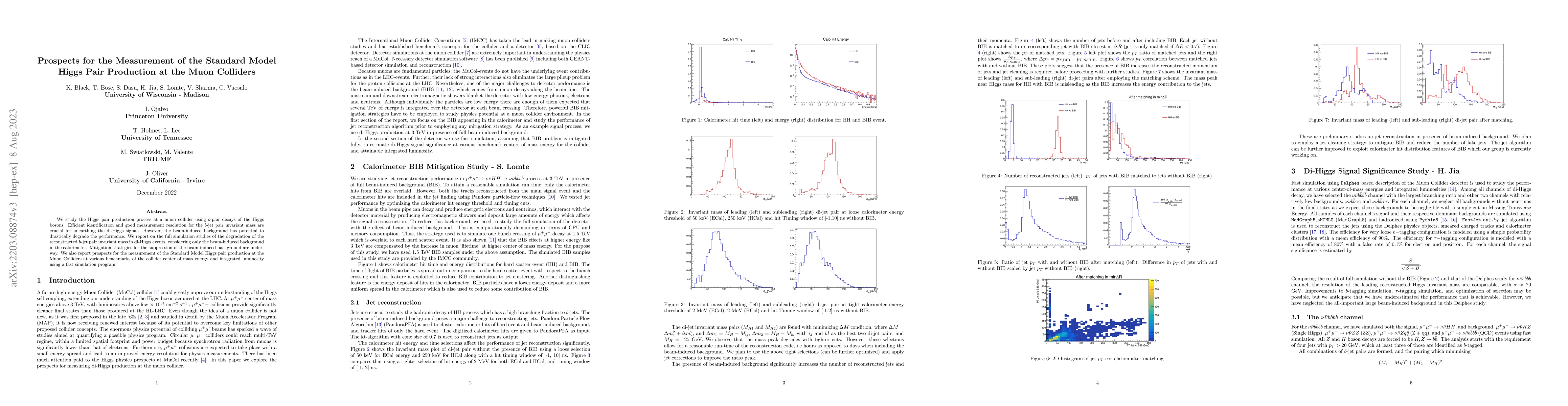 Thumbnail for Prospects for the Measurement of the Standard Model Higgs Pair
  Production at the Muon Colliders