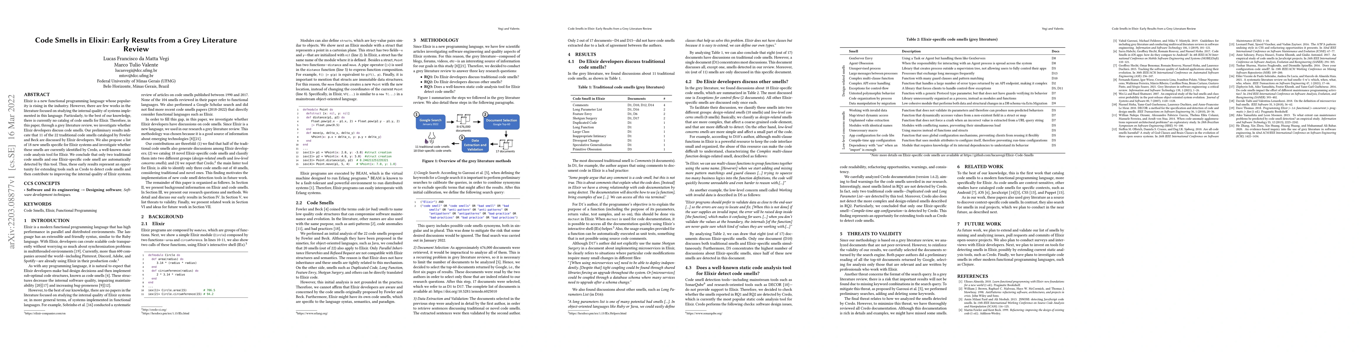 Thumbnail for Code Smells in Elixir: Early Results from a Grey Literature Review