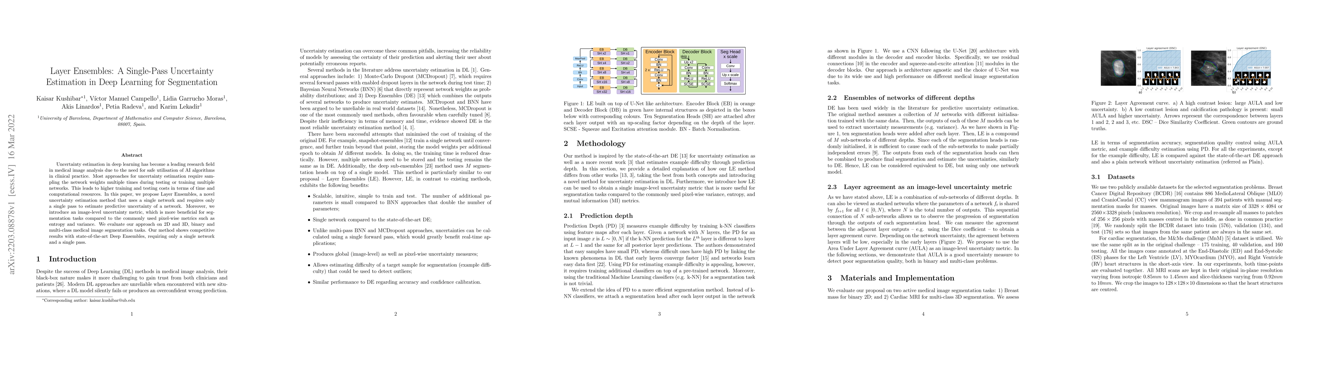 Thumbnail for Layer Ensembles: A Single-Pass Uncertainty Estimation in Deep Learning
  for Segmentation