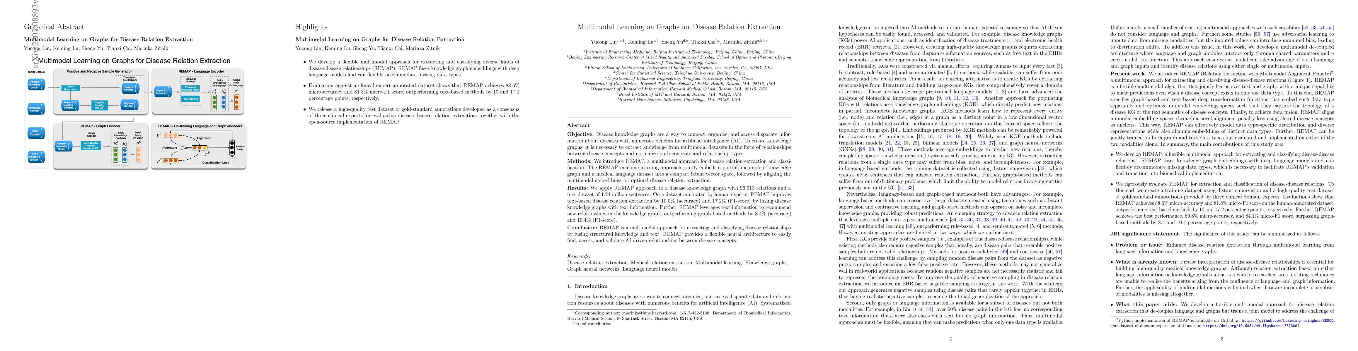Thumbnail for Multimodal Learning on Graphs for Disease Relation Extraction