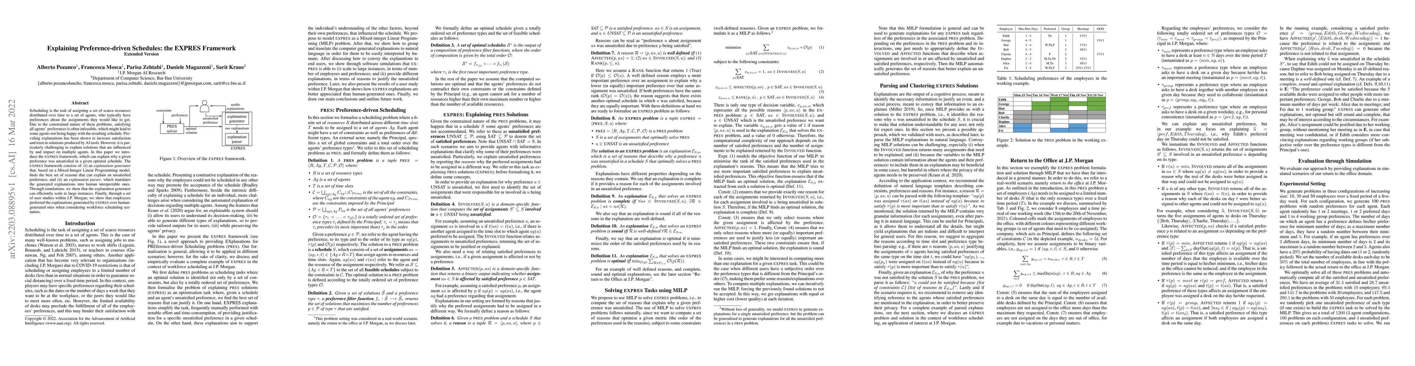 Thumbnail for Explaining Preference-driven Schedules: the EXPRES Framework