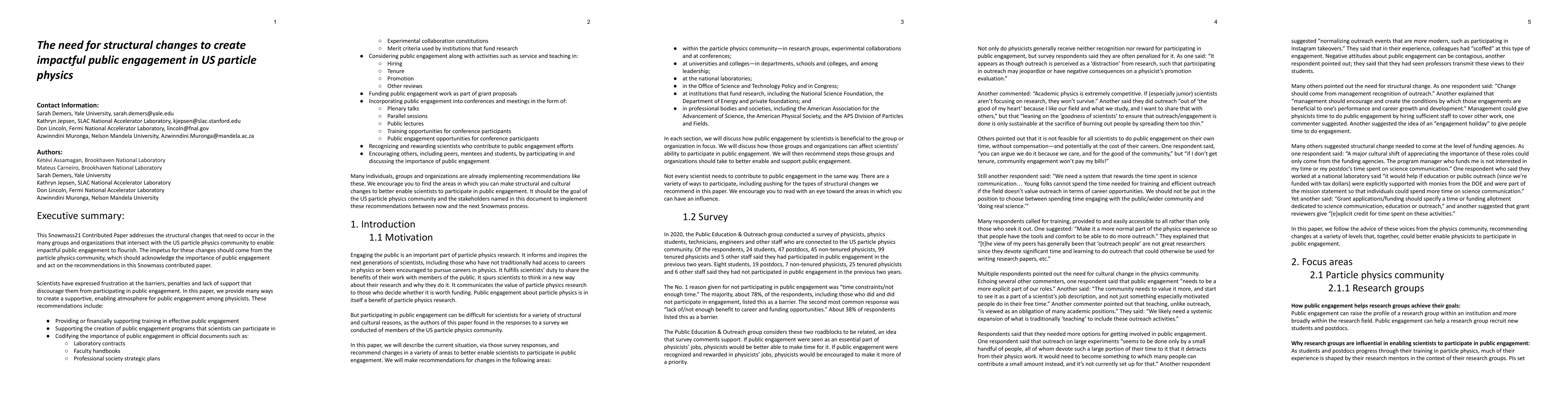 Thumbnail for The need for structural changes to create impactful public engagement in
  US particle physics