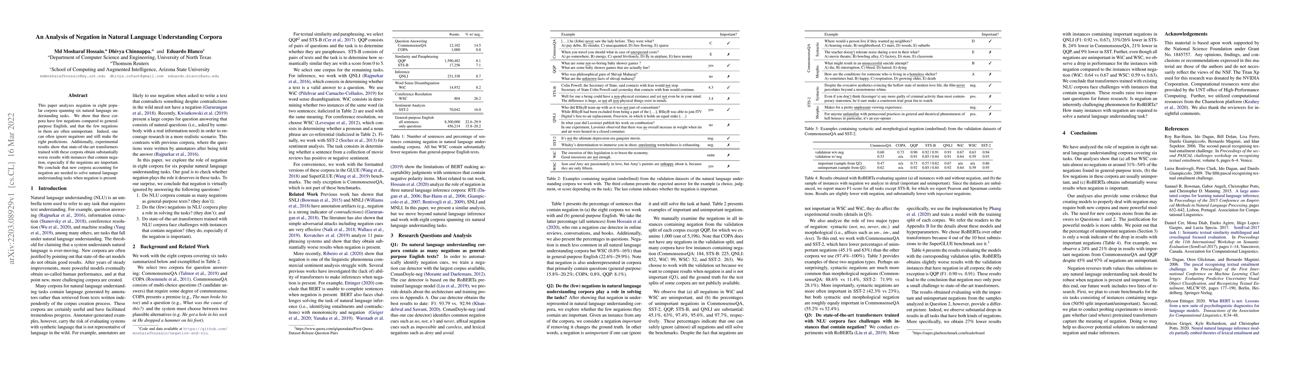 Thumbnail for An Analysis of Negation in Natural Language Understanding Corpora
