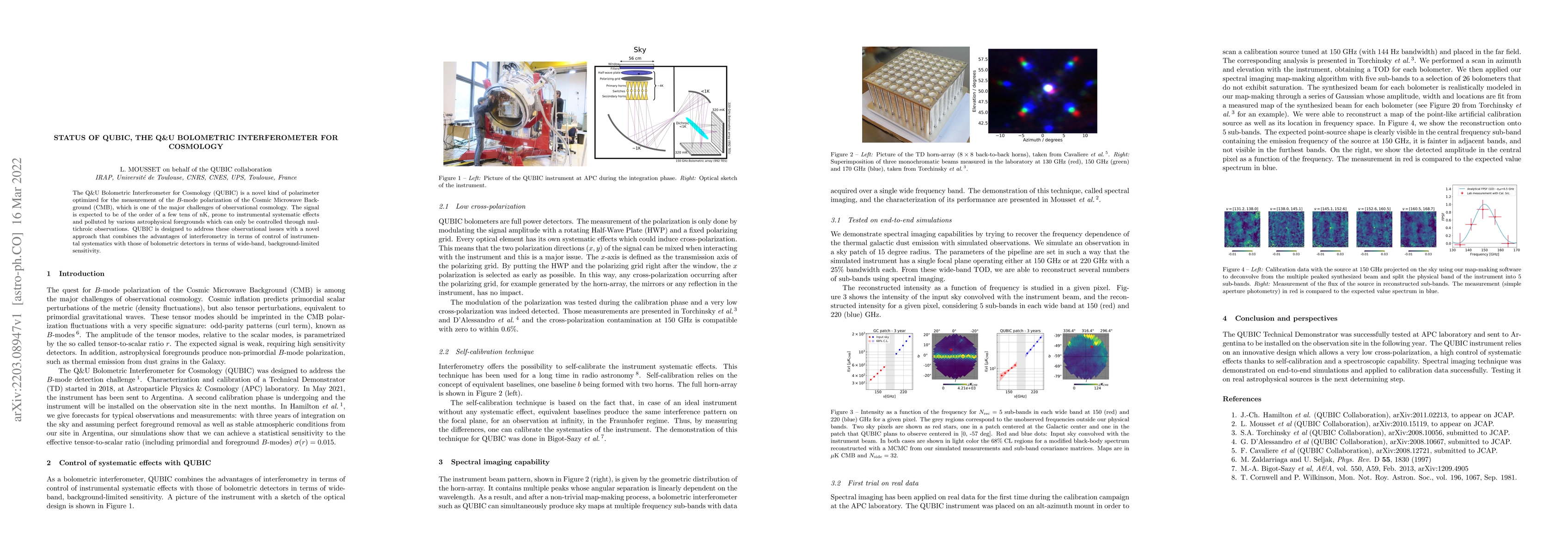 Thumbnail for Status of QUBIC, the Q&U Bolometric Interferometer for Cosmology
