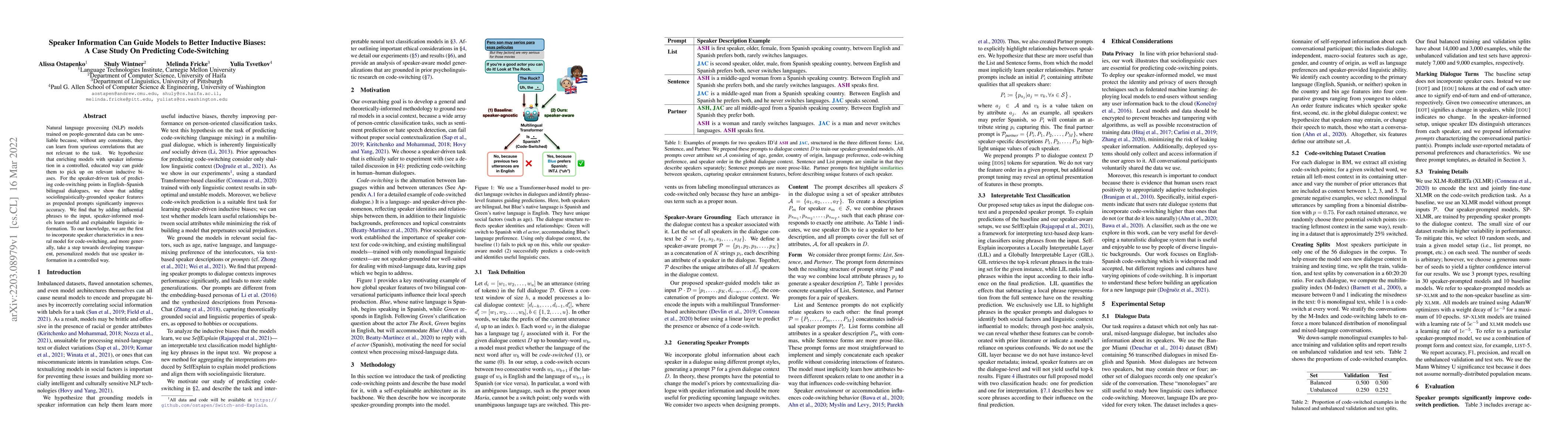 Thumbnail for Speaker Information Can Guide Models to Better Inductive Biases: A Case
  Study On Predicting Code-Switching