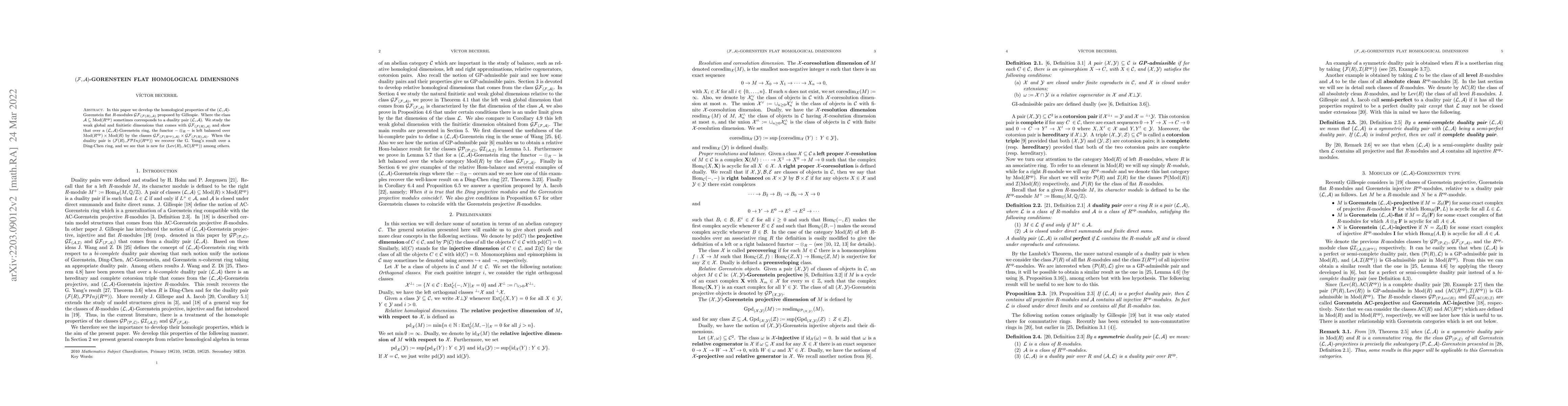 Thumbnail for $(\mathcal{F},\mathcal{A})$-Gorenstein flat homological dimensions