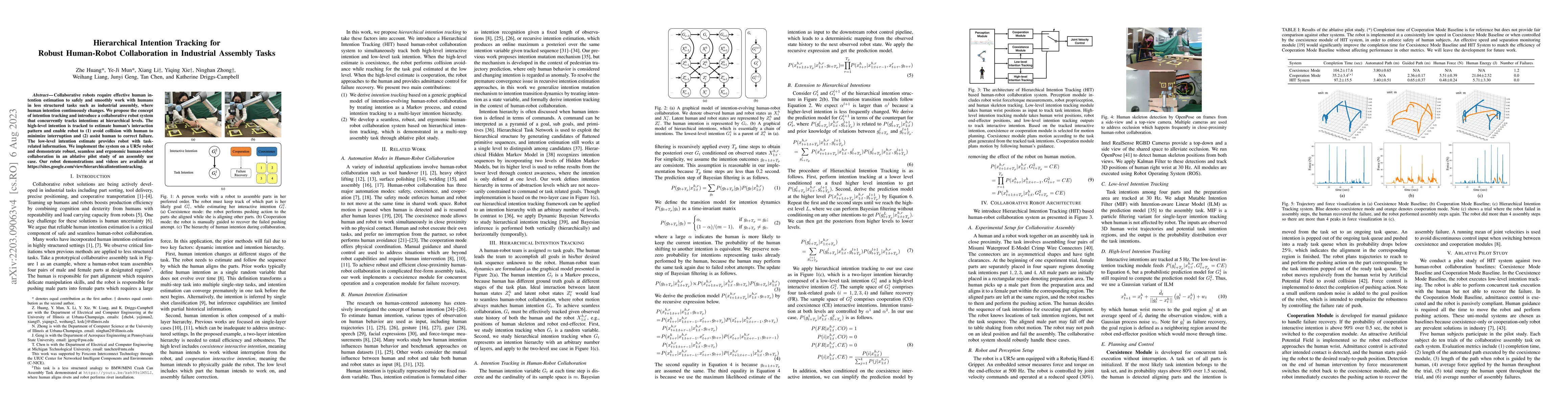 Thumbnail for Hierarchical Intention Tracking for Robust Human-Robot Collaboration in
  Industrial Assembly Tasks