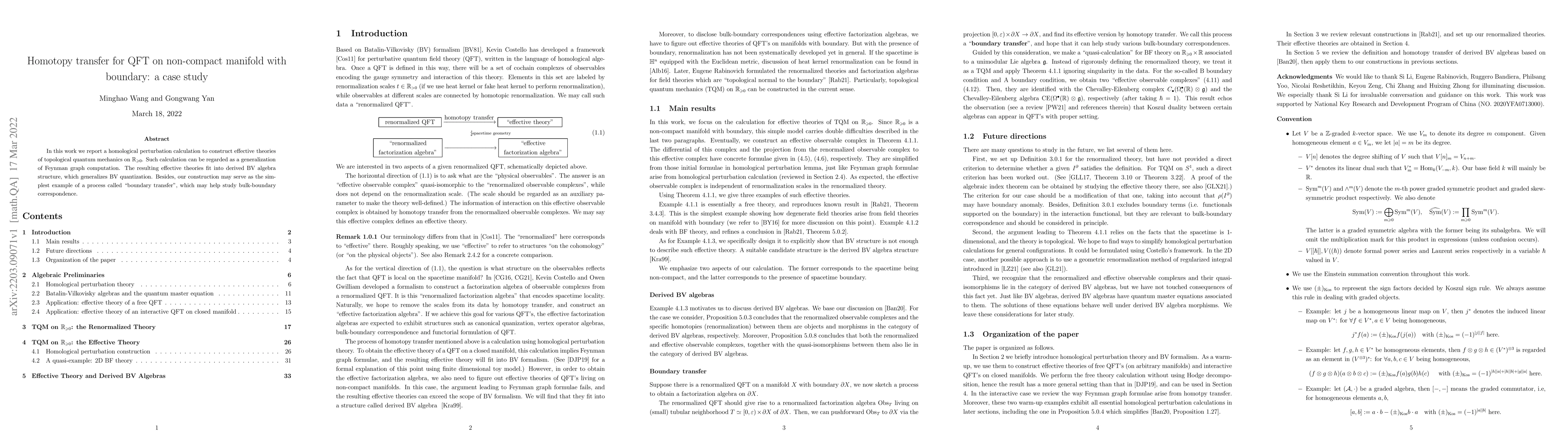 Thumbnail for Homotopy transfer for QFT on non-compact manifold with boundary: a case
  study