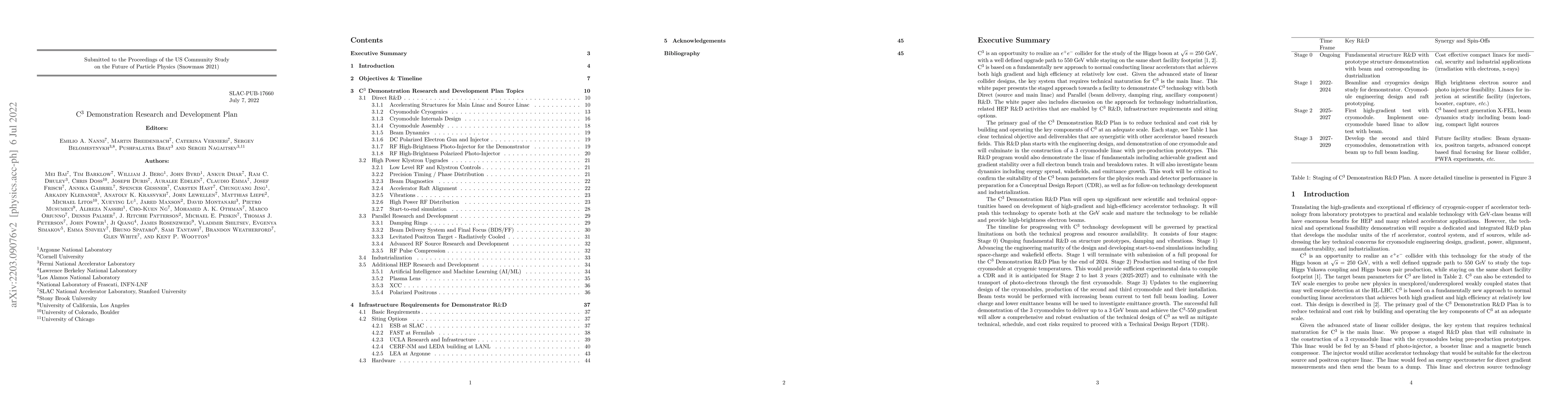 Thumbnail for C$^3$ Demonstration Research and Development Plan