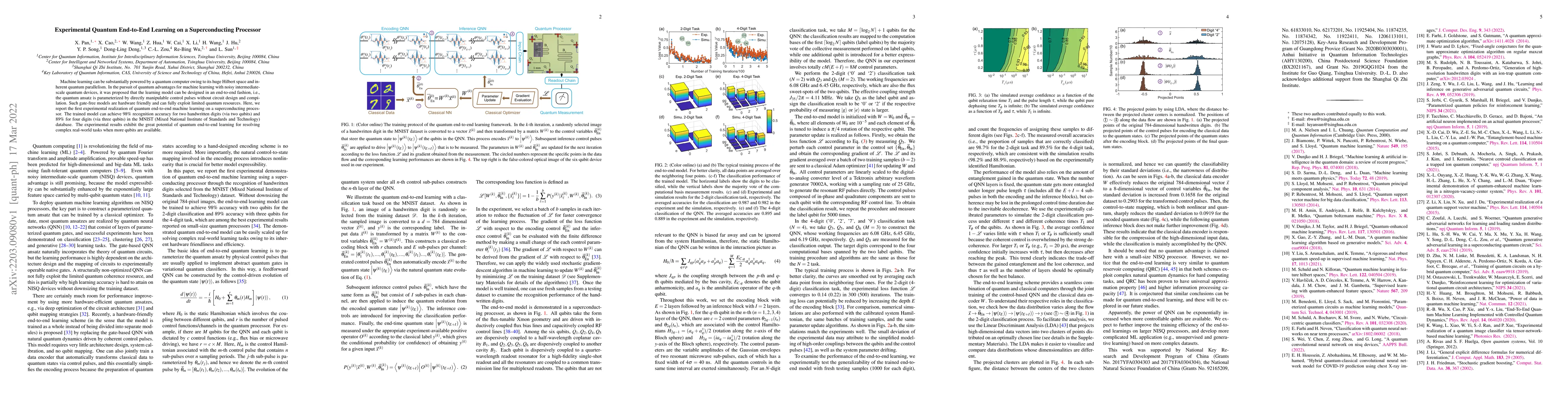 Thumbnail for Experimental Quantum End-to-End Learning on a Superconducting Processor