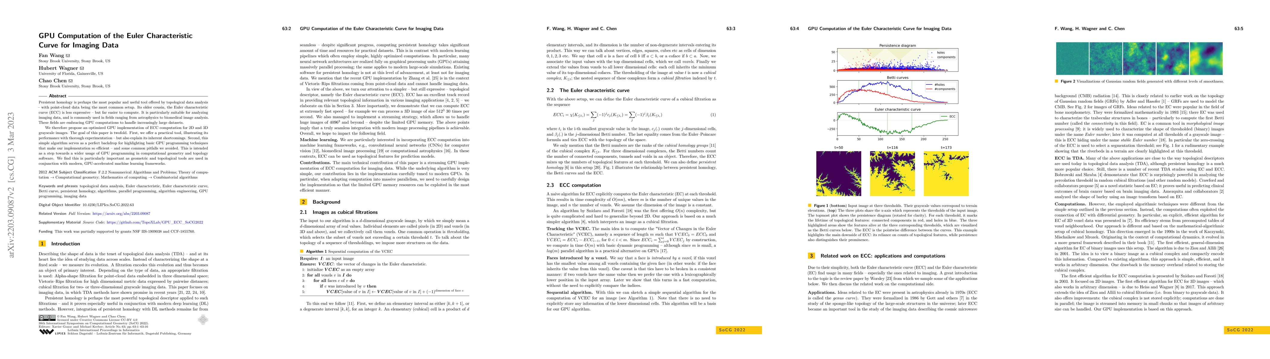 Thumbnail for GPU Computation of the Euler Characteristic Curve for Imaging Data