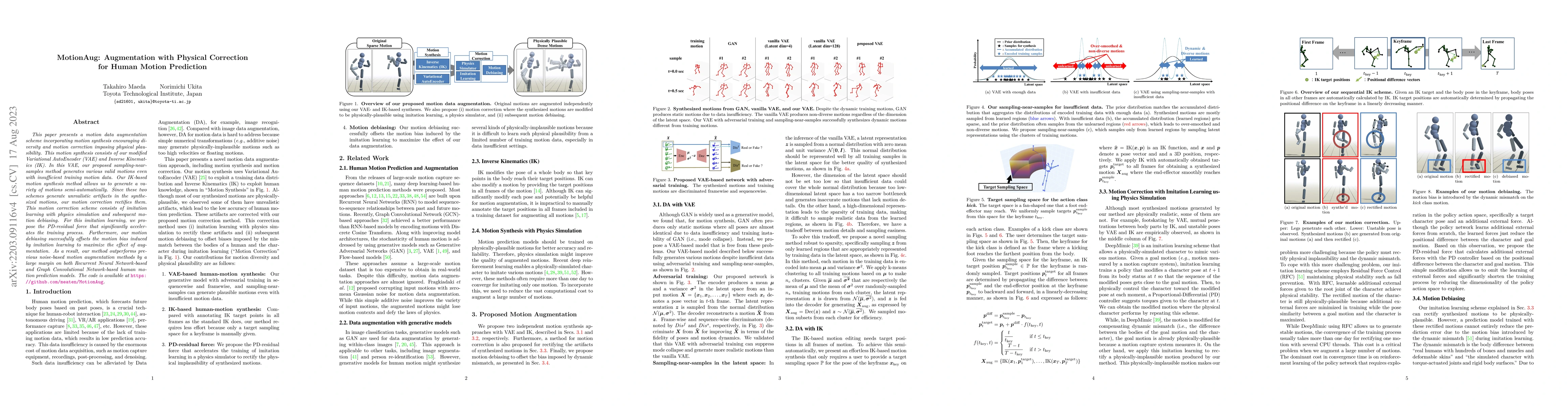 Thumbnail for MotionAug: Augmentation with Physical Correction for Human Motion
  Prediction