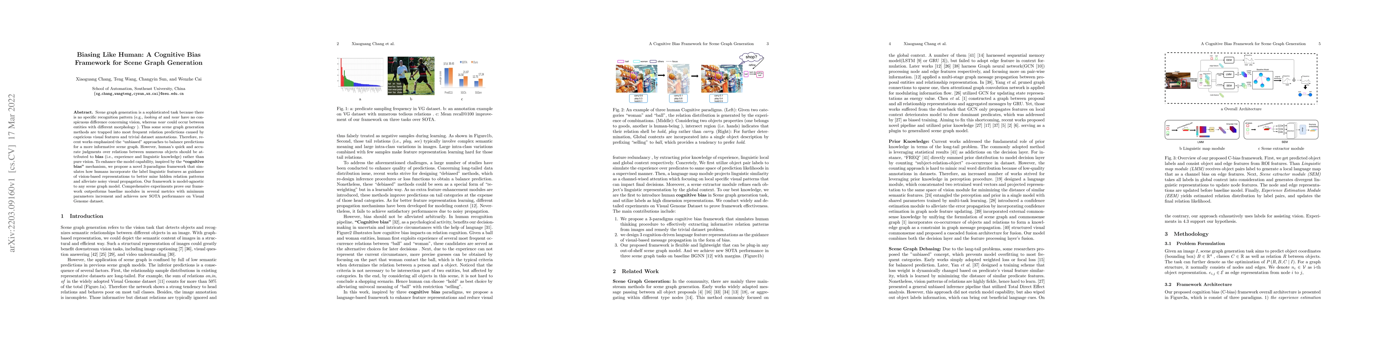 Thumbnail for Biasing Like Human: A Cognitive Bias Framework for Scene Graph
  Generation