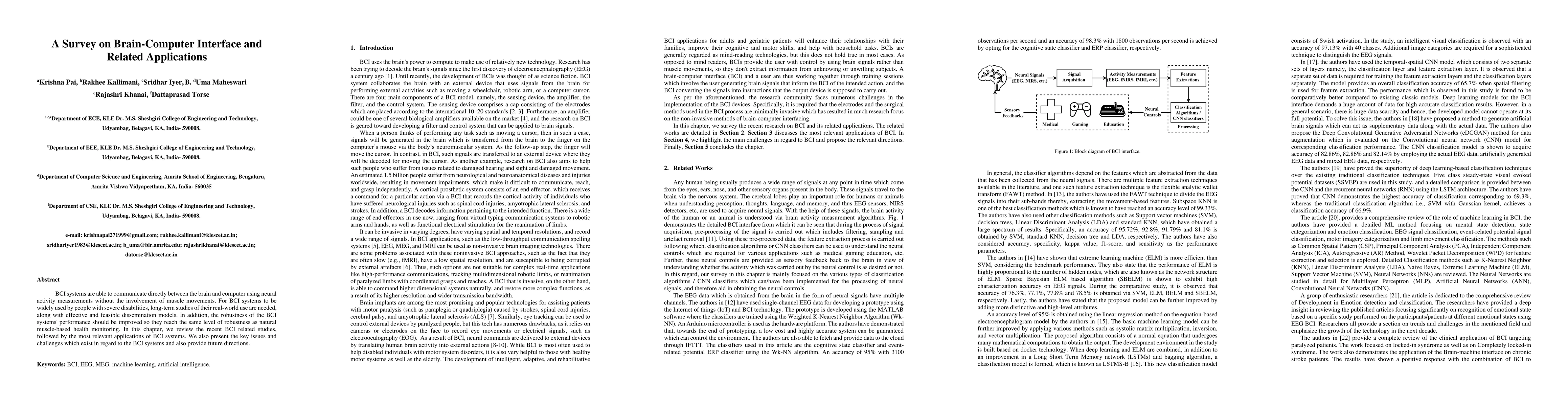 Thumbnail for A Survey on Brain-Computer Interface and Related Applications