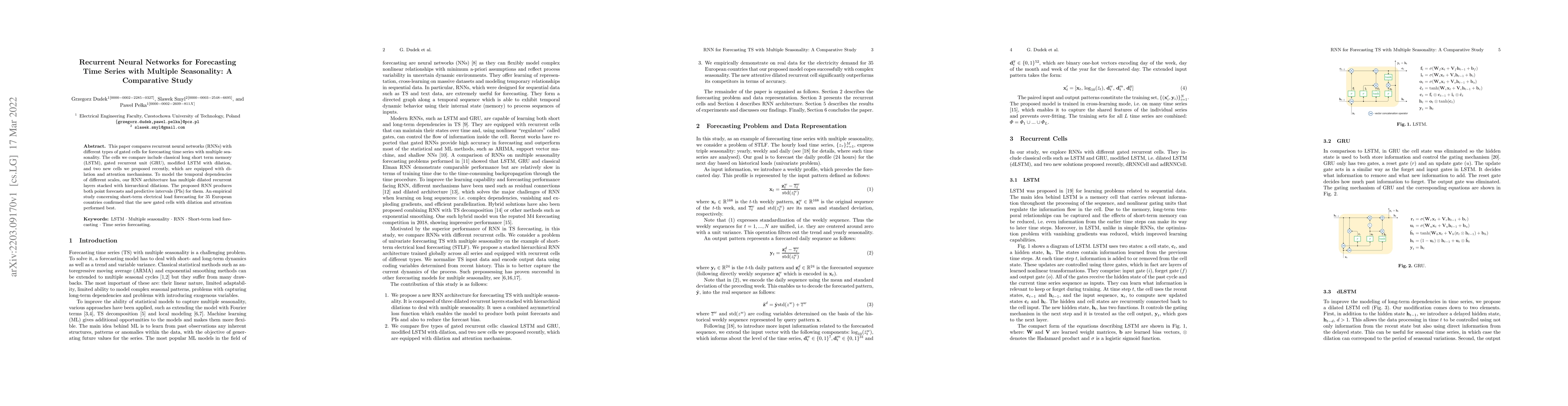 Thumbnail for Recurrent Neural Networks for Forecasting Time Series with Multiple
  Seasonality: A Comparative Study
