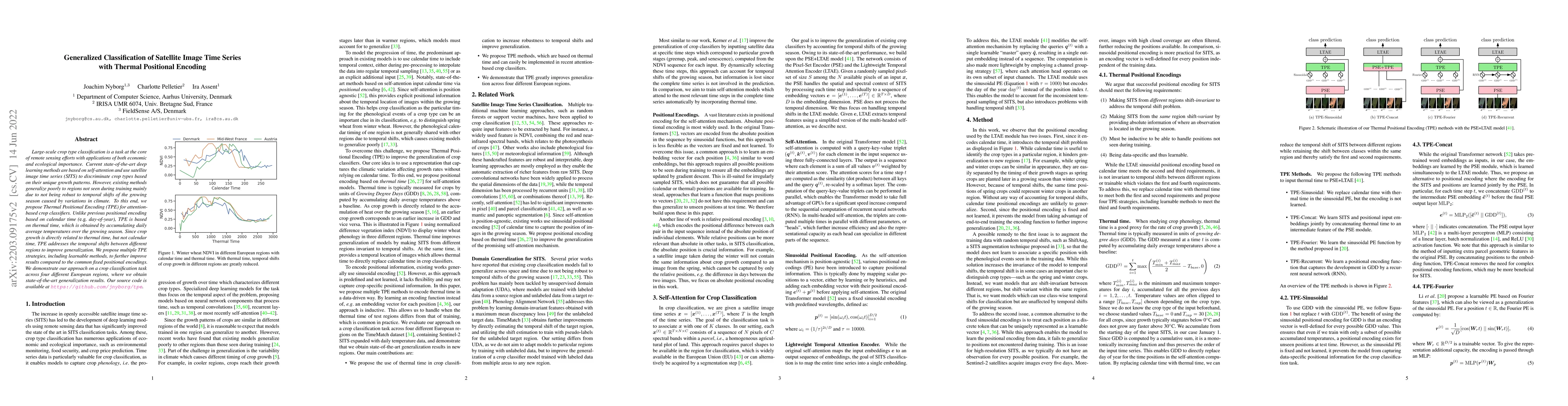Thumbnail for Generalized Classification of Satellite Image Time Series with Thermal
  Positional Encoding