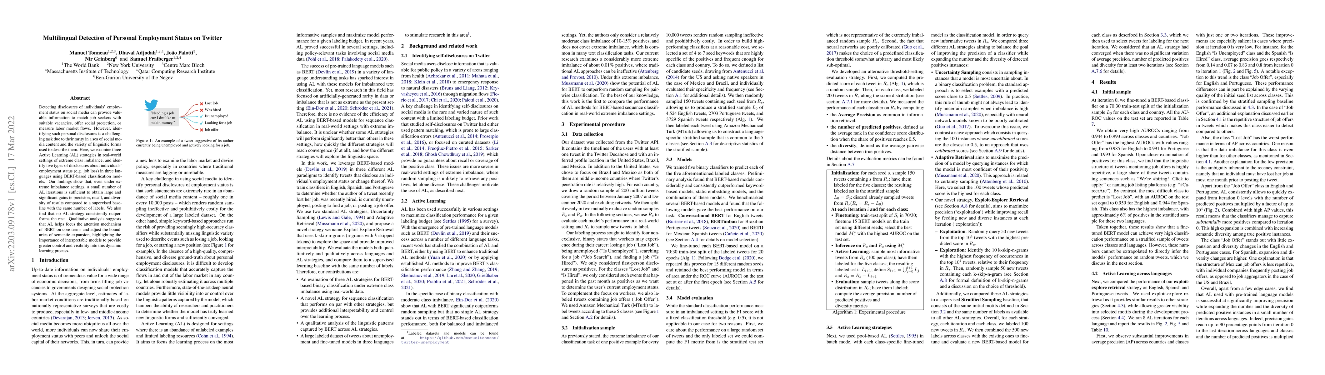 Thumbnail for Multilingual Detection of Personal Employment Status on Twitter