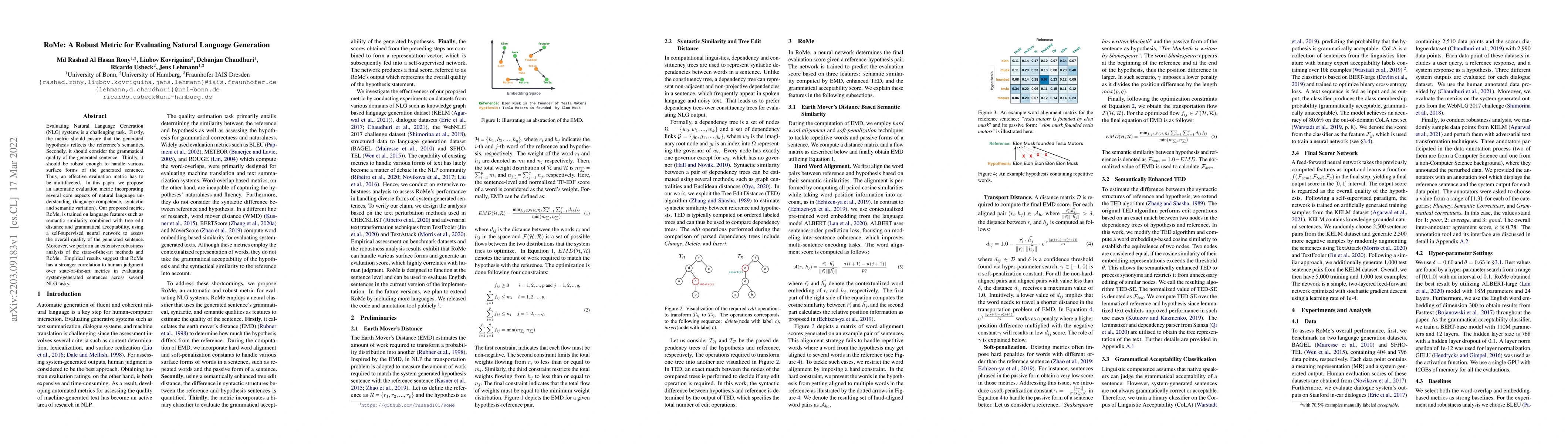 Thumbnail for RoMe: A Robust Metric for Evaluating Natural Language Generation