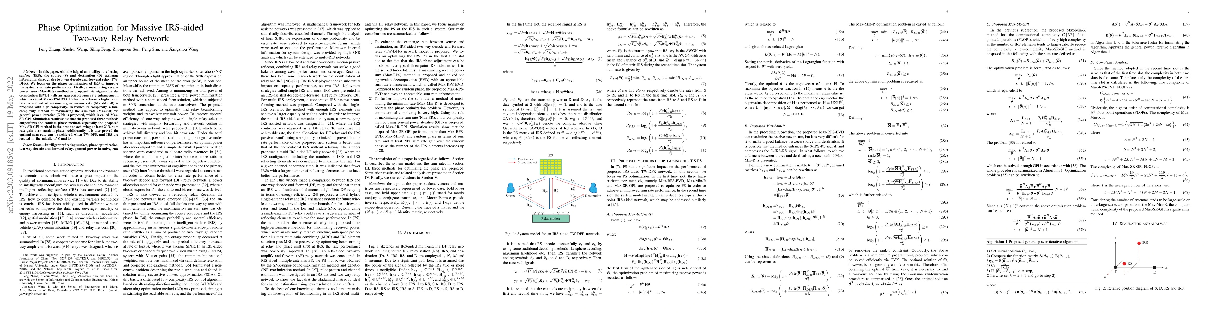 Thumbnail for Phase Optimization for Massive IRS-aided Two-way Relay Network