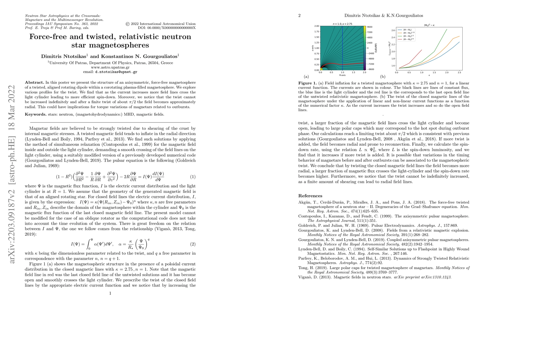 Thumbnail for Force-free and twisted, relativistic neutron star magnetospheres