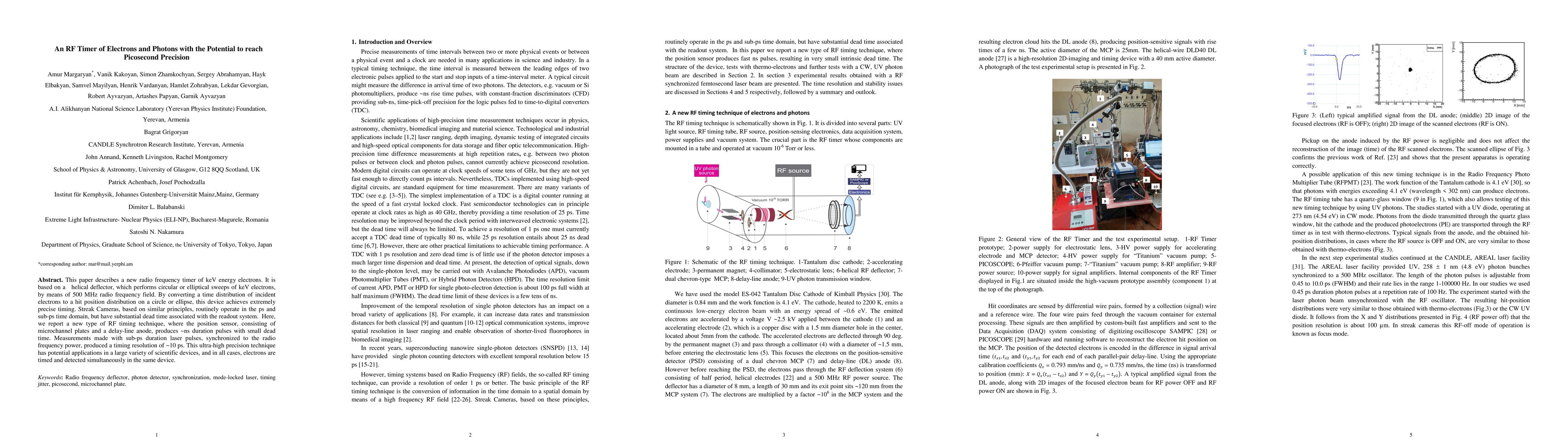 Thumbnail for An RF Timer of Electrons and Photons with the Potential to reach
  Picosecond Precision
