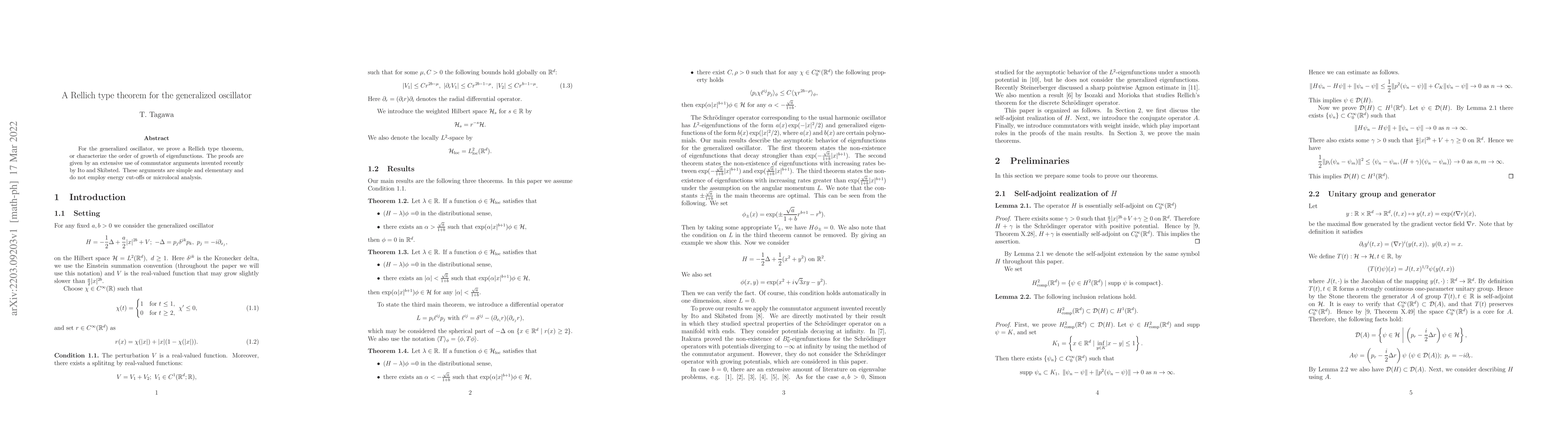 Thumbnail for A Rellich type theorem for the generalized oscillator