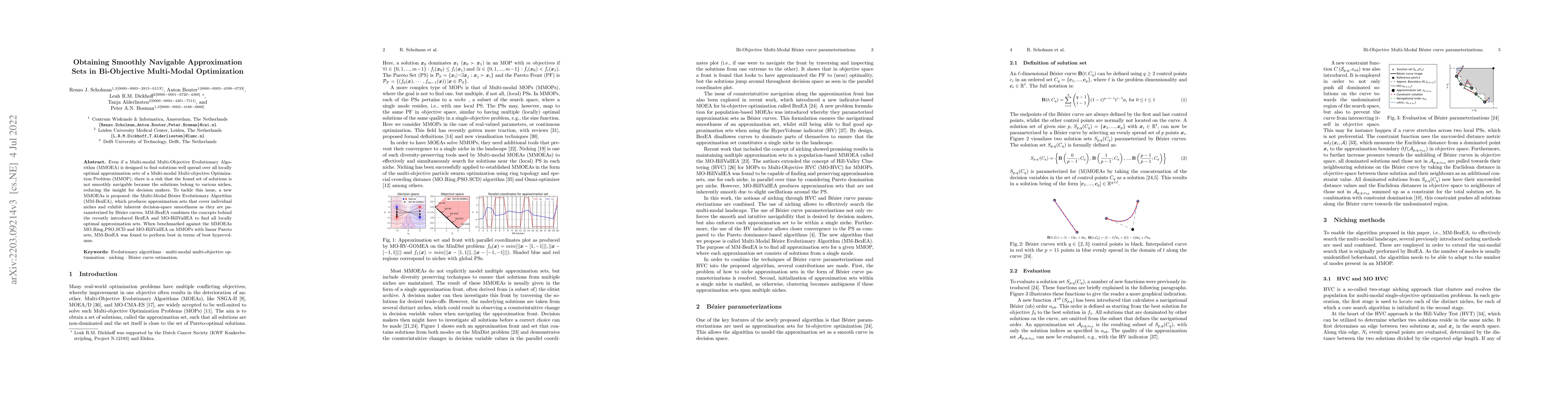 Thumbnail for Obtaining Smoothly Navigable Approximation Sets in Bi-Objective
  Multi-Modal Optimization