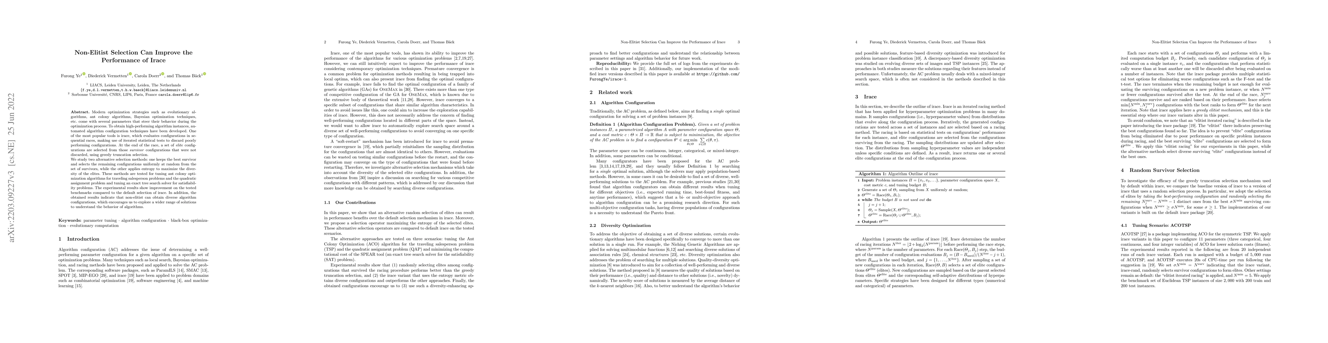 Thumbnail for Non-Elitist Selection Can Improve the Performance of Irace