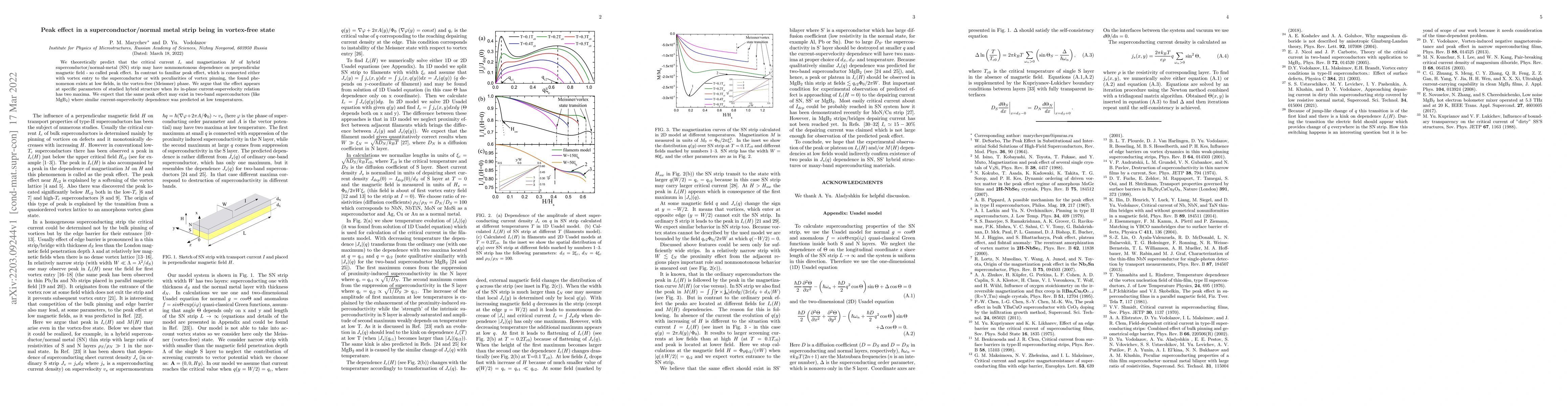 Thumbnail for Peak effect in a superconductor/normal metal strip being in vortex-free
  state