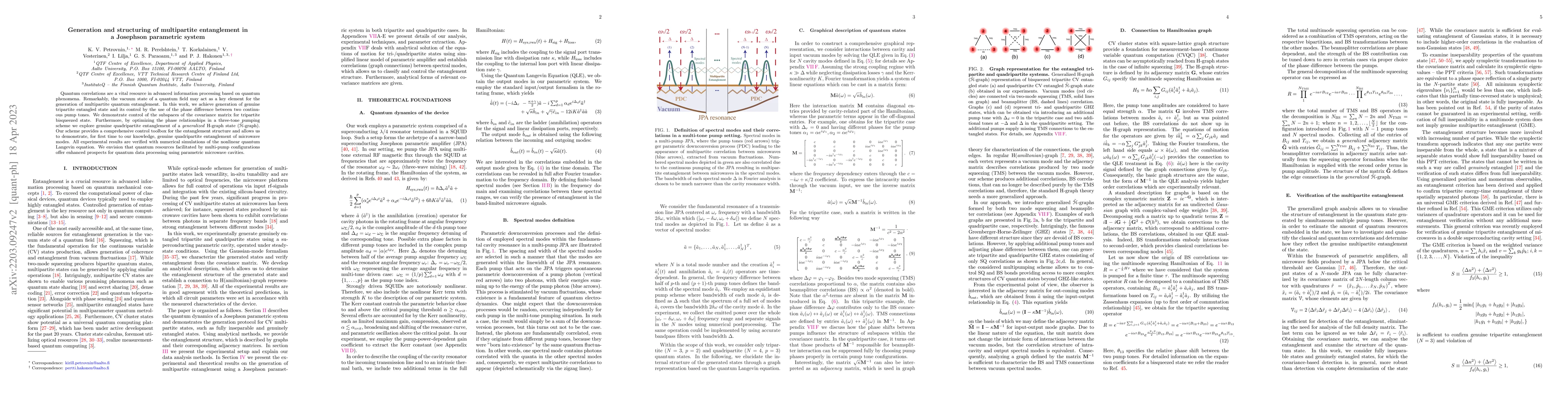 Thumbnail for Generation and structuring of multipartite entanglement in Josephson
  parametric system