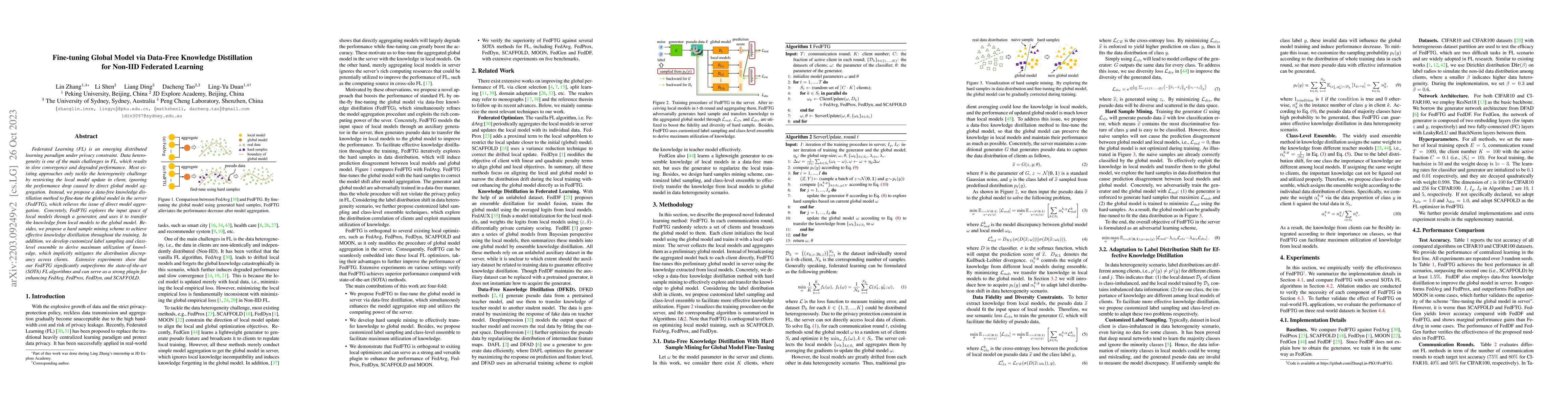 Thumbnail for Fine-tuning Global Model via Data-Free Knowledge Distillation for
  Non-IID Federated Learning