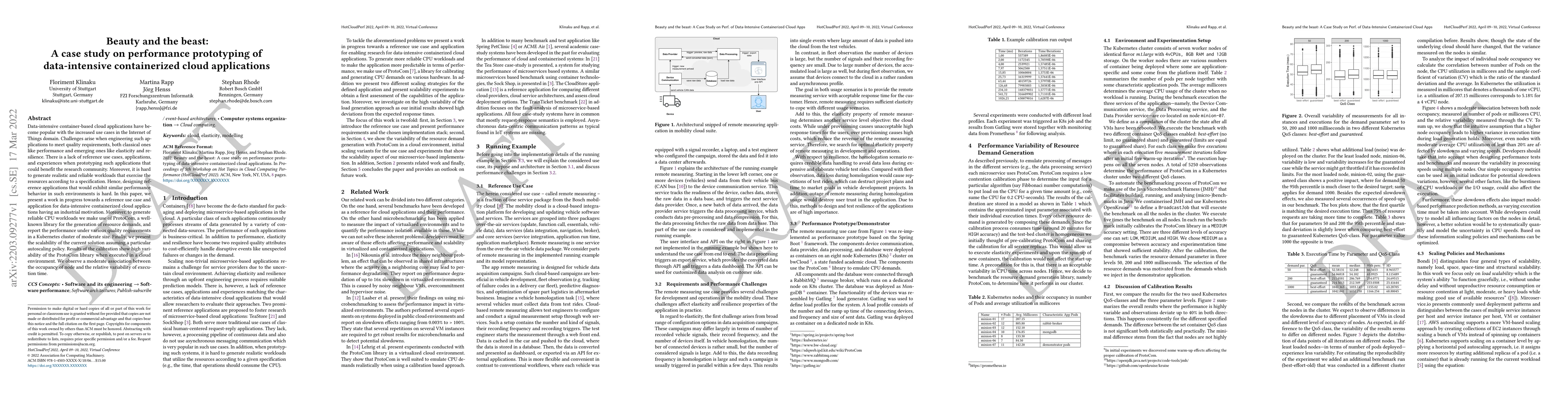 Thumbnail for Beauty and the beast: A case study on performance prototyping of
  data-intensive containerized cloud applications