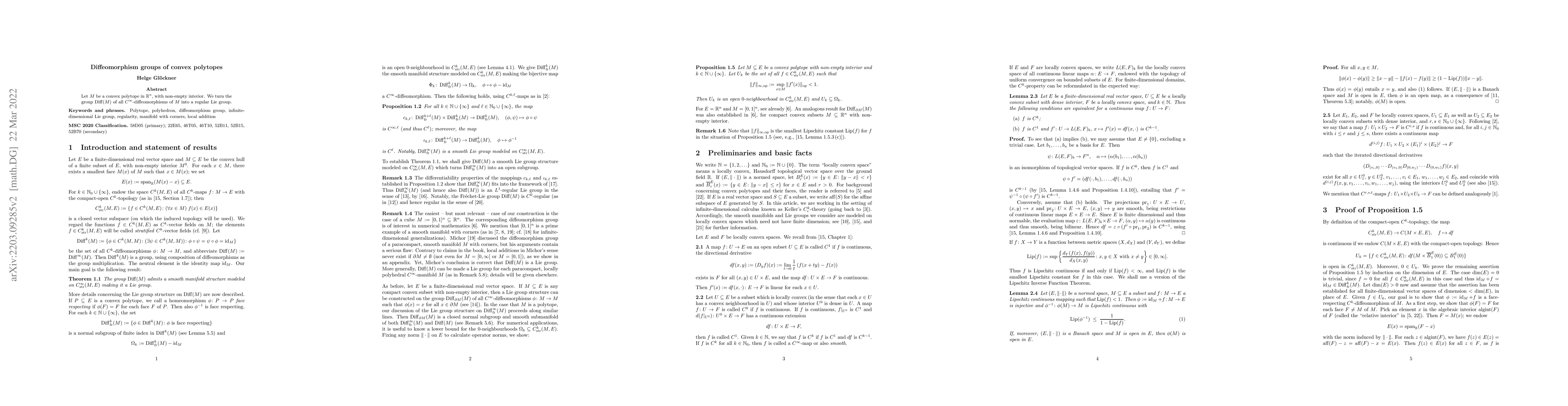Thumbnail for Diffeomorphism groups of convex polytopes