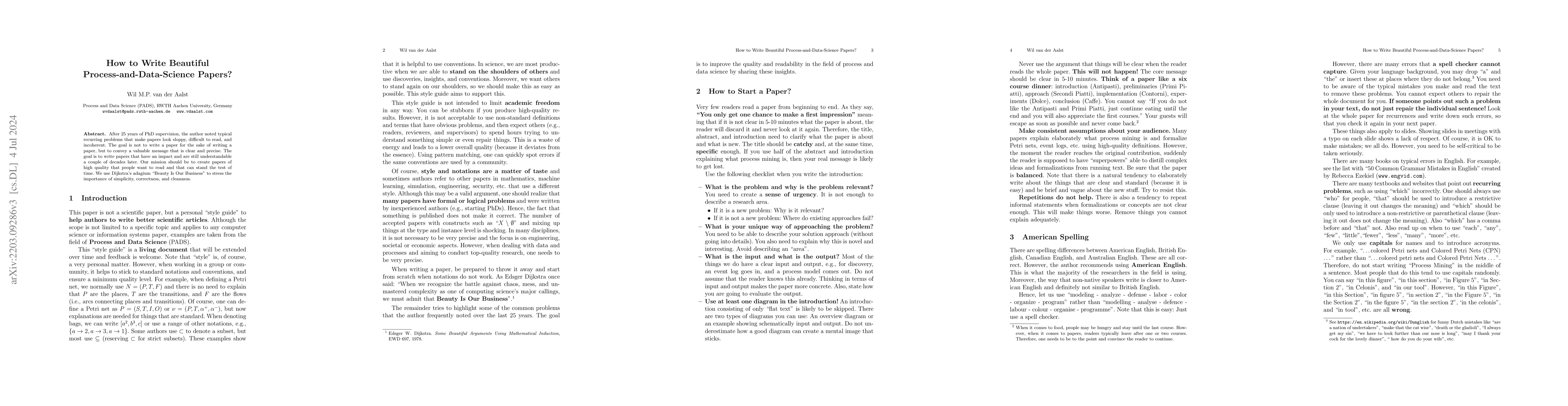 Thumbnail for How to Write Beautiful Process-and-Data-Science Papers?