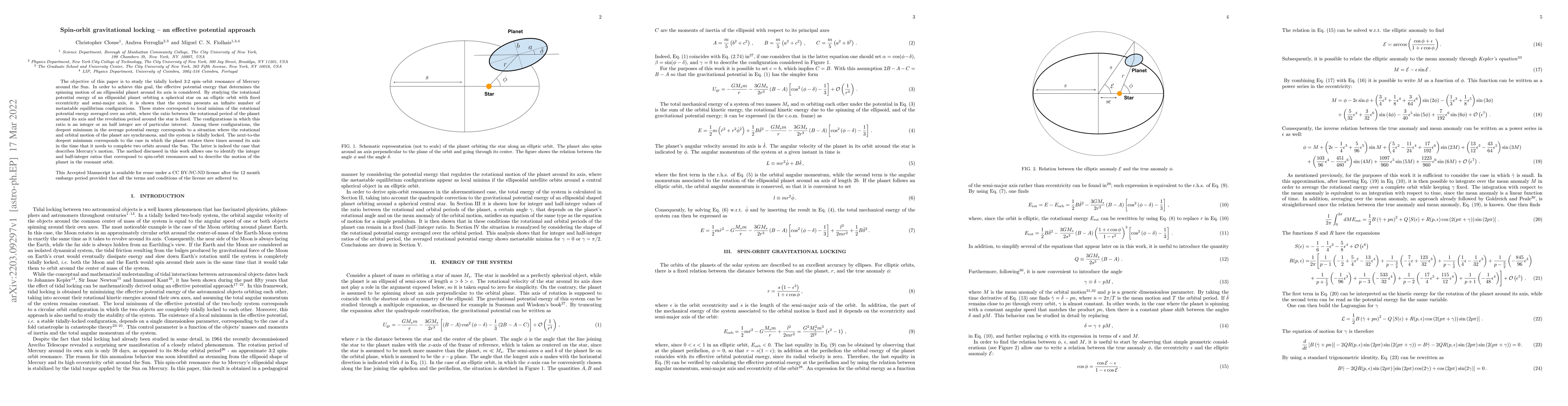 Thumbnail for Spin-orbit gravitational locking -- an effective potential approach