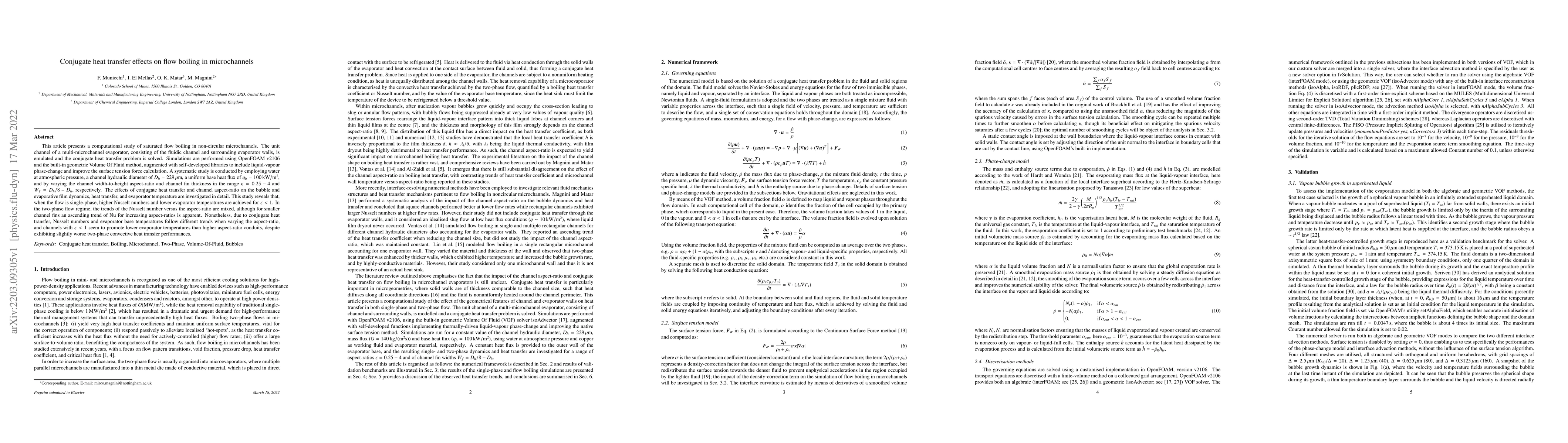 Thumbnail for Conjugate heat transfer effects on flow boiling in microchannels