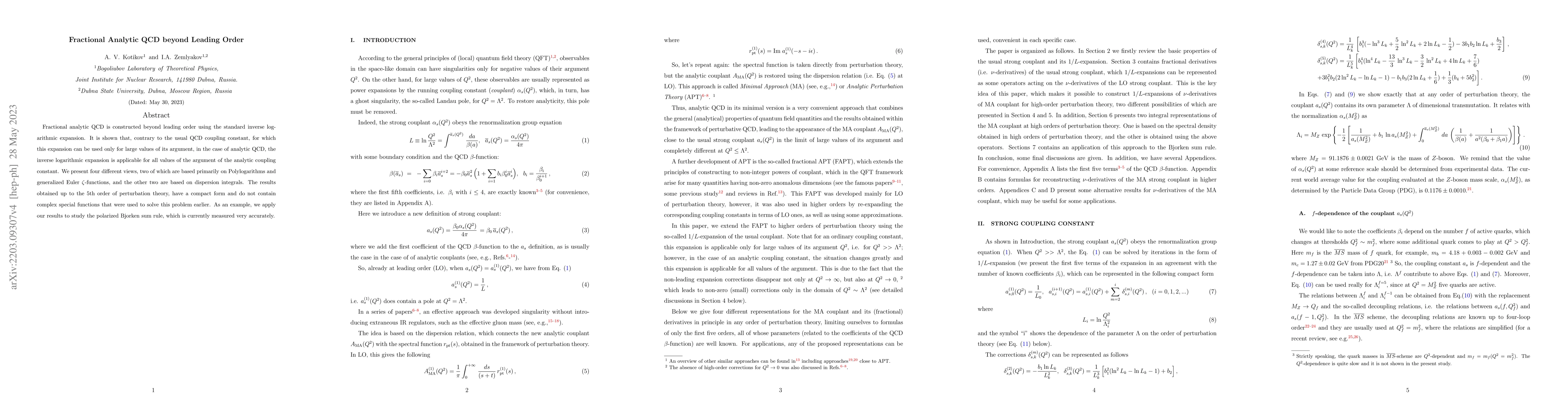 Thumbnail for Fractional Analytic QCD beyond Leading Order