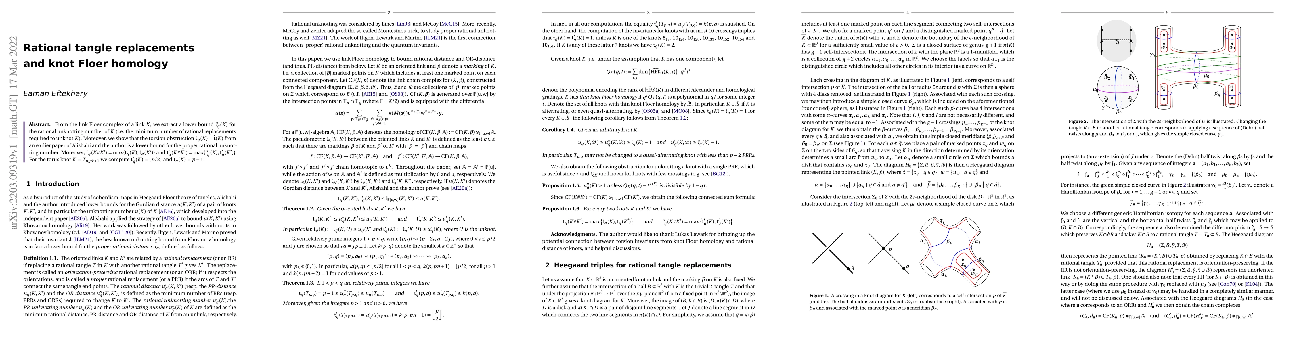Thumbnail for Rational tangle replacements and knot Floer homology
