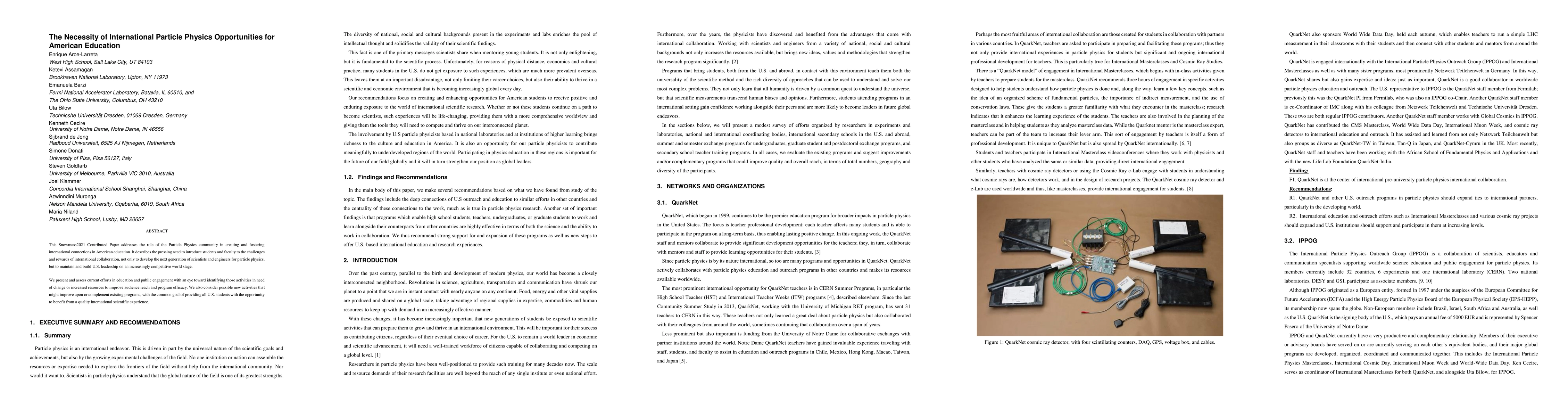 Thumbnail for The Necessity of International Particle Physics Opportunities for
  American Education